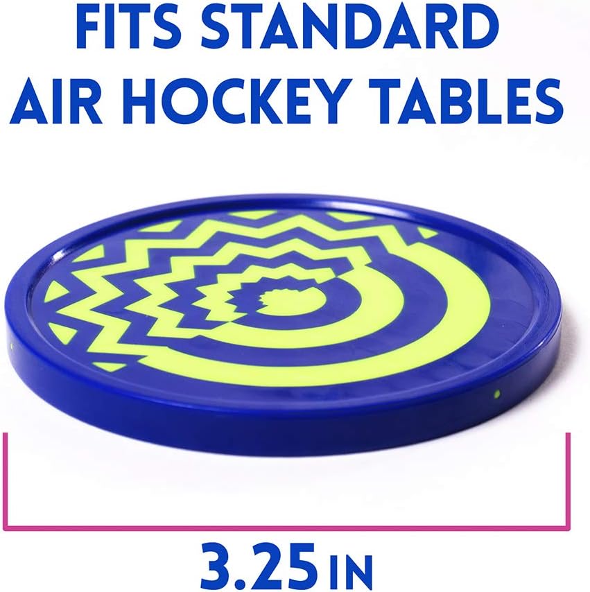 csg Deluxe Vivid Color Large Size Air Hockey Replacement Pucks - Set of Two 3.25 Inch Pucks!