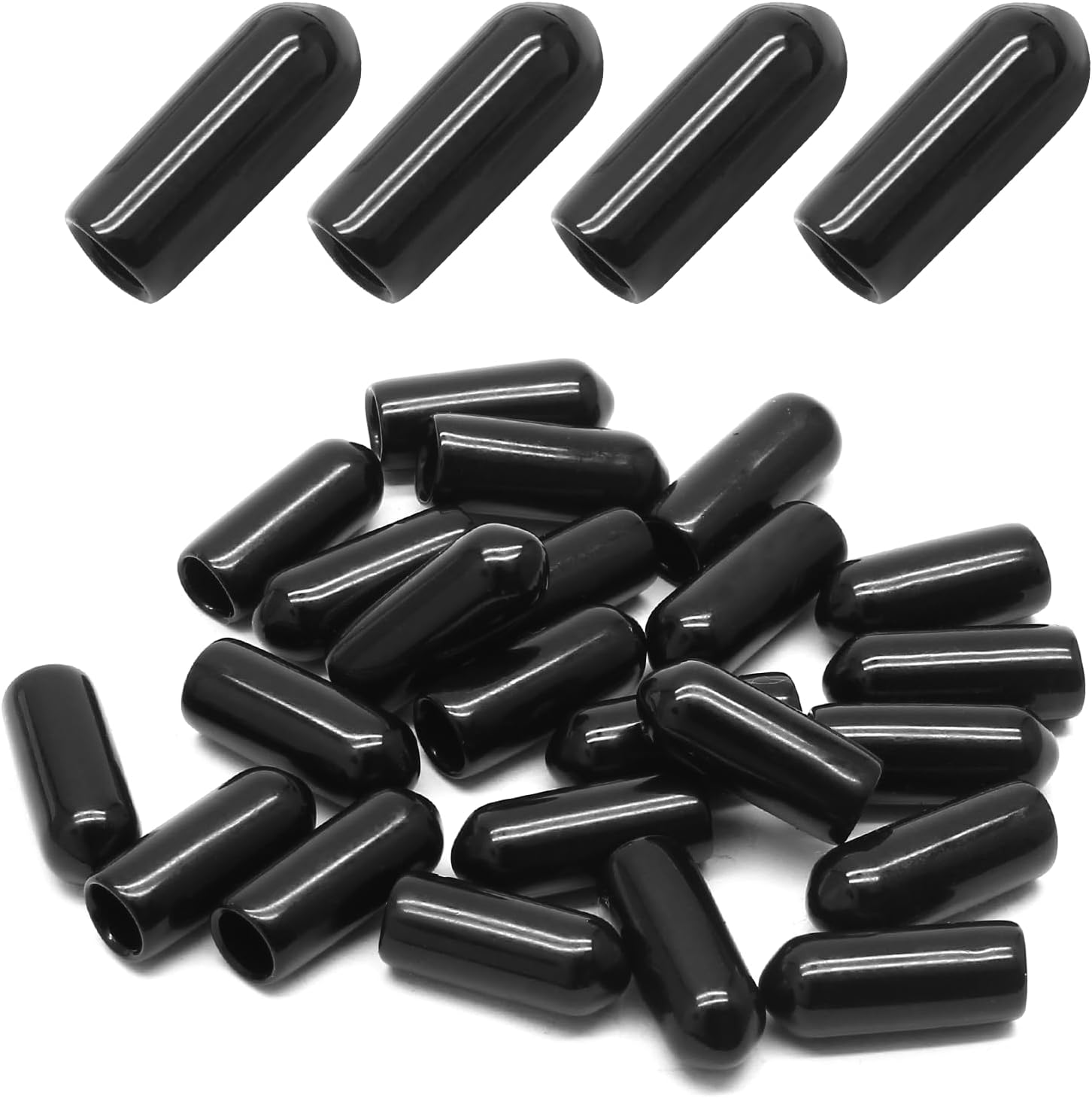 Bonsicoky 12Pcs Round Rubber End Caps 5/8" (16mm) ID, Black
