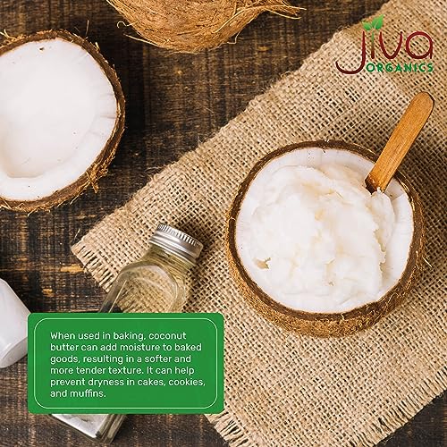 Jiva Organics RAW Organic Coconut Butter 16 Ounce Jar - Creamy, Unsalted