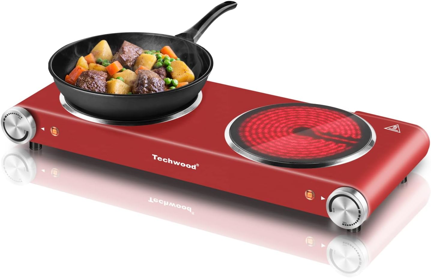 Hot Plate, Techwood Electric Stove for Cooking, 1500W Countertop Single Burner with Adjustable Temperature and Handles