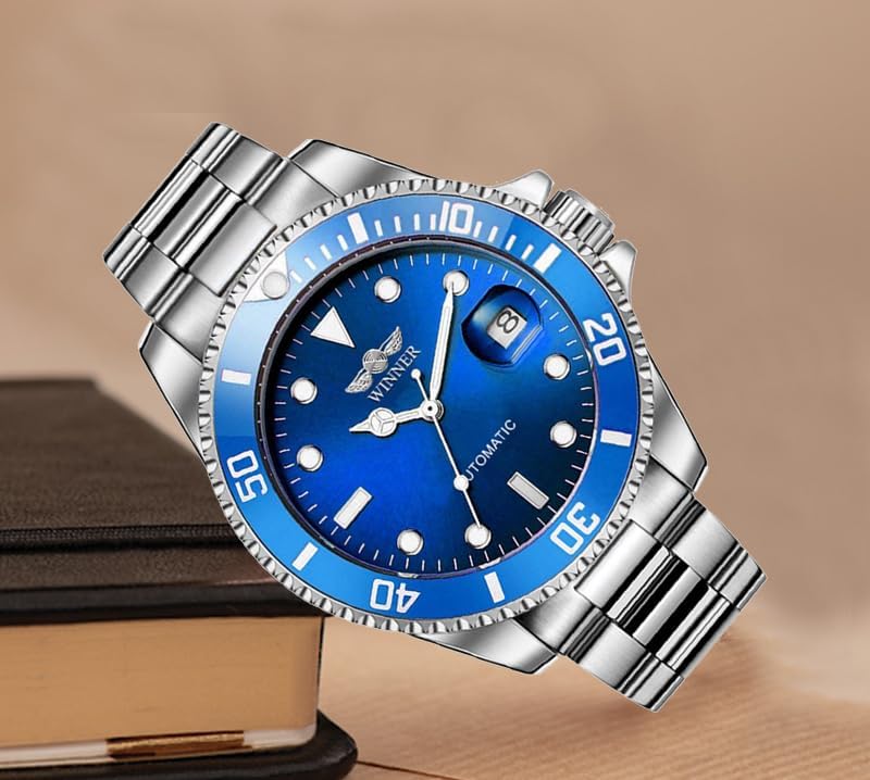 MASTOP Men Automatic Mechanical Watches Full Steel Waterproof Mens Watches | Calendar,Fashion Wristwatch for Men