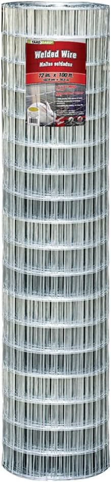 YardGard Welded Wire 2X4 Inch Mesh 72 Inch X 100 Foot 12.5 Gauge Galvanized Steel Wire Fence Ideal for Animal Enclosures, Cage Wire