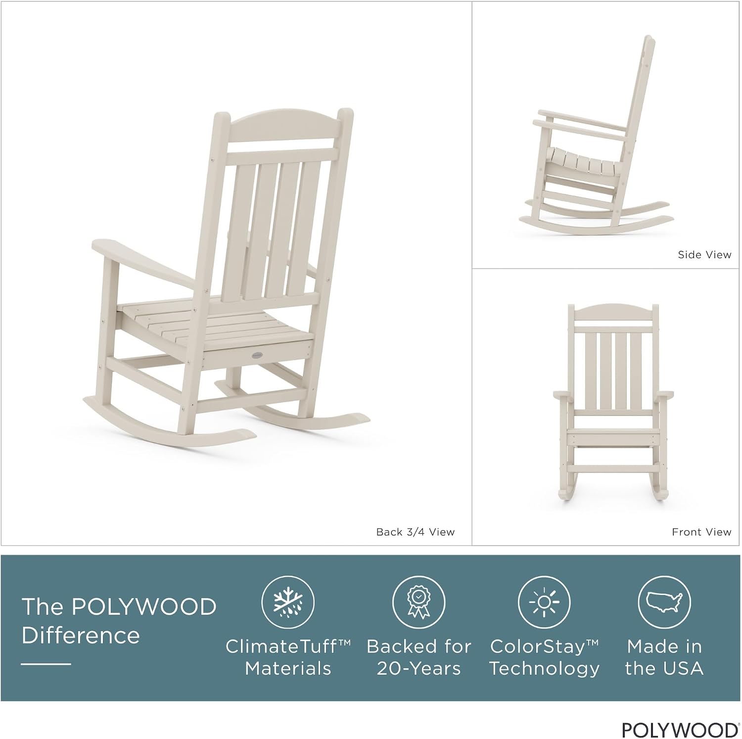 POLYWOOD Presidential Rocking Chair in White