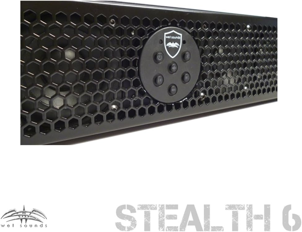 Wet Sounds Stealth 6 Ultra HD Sound Bar AS-8 Subwoofer Bundle | Black Stealth 6 Ultra HD sound bar with remote plus AS-8 8 in 350 watt powered