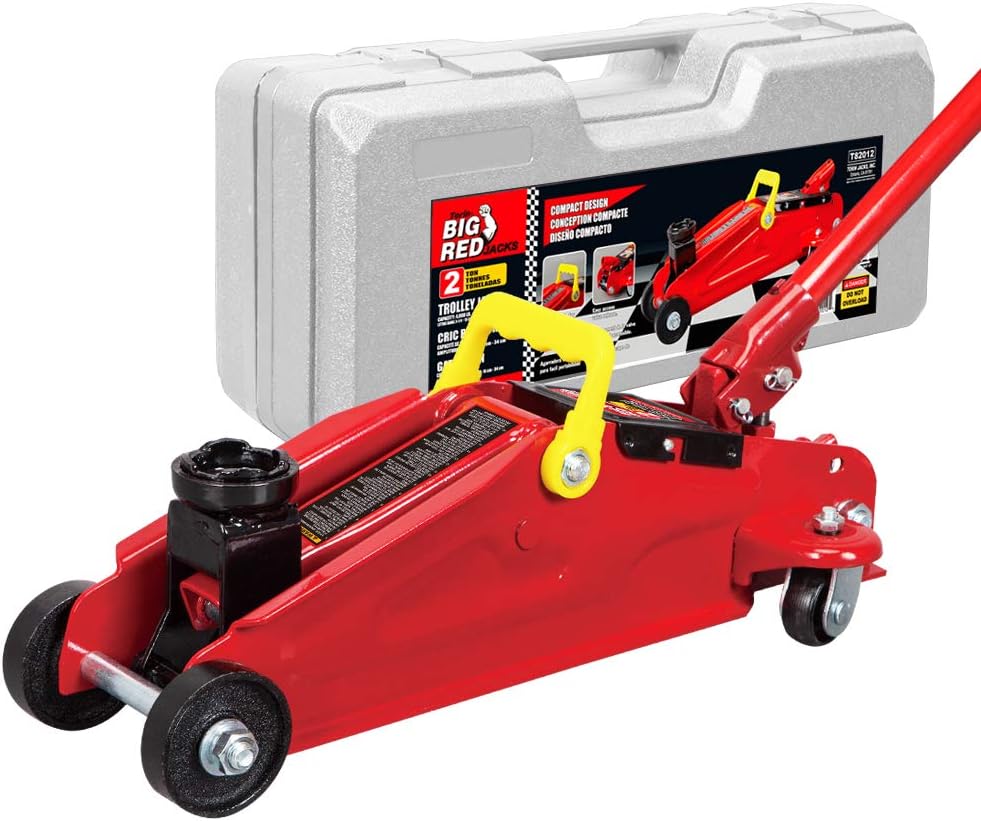 BIG RED Torin Hydraulic Trolley Floor Jack Combo with 2 Jack Stands, 2 Ton Capacity (T82001)