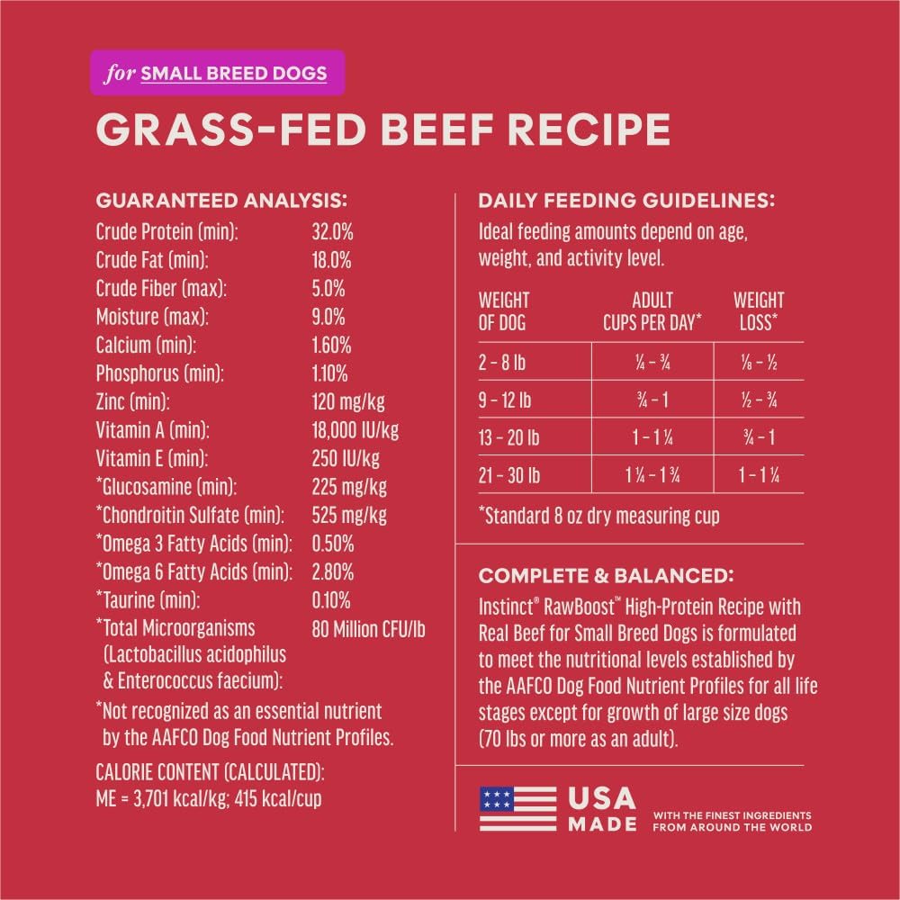 Instinct RawBoost Small Breed, Dry Dog Food + Freeze Dried, Chicken, 10 lb | High-protein kibble with FreshDried raw bites, nutrition for healthy weight, calcium for strong bones & teeth, grain-free