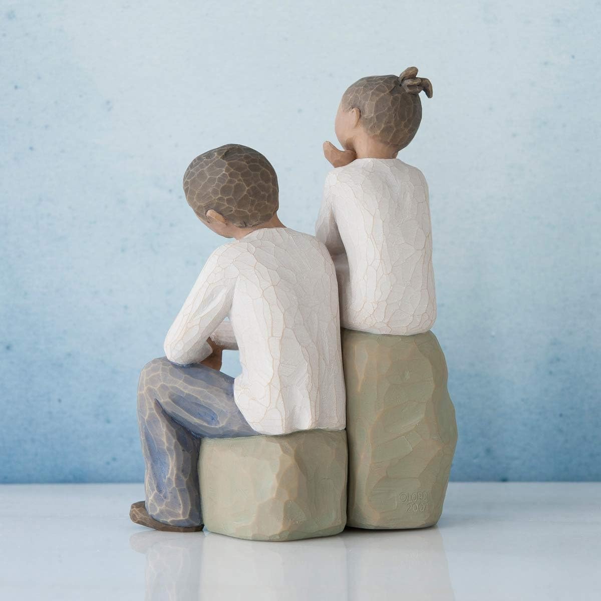 Willow Tree We are Three, Sculpted Hand-Painted Figure, Darker Skin | Cast from a Susan Lordi Original Carving, Celebrates Close Bonds, Meaningful Relationships, Thoughtful Keepsake Gift Idea