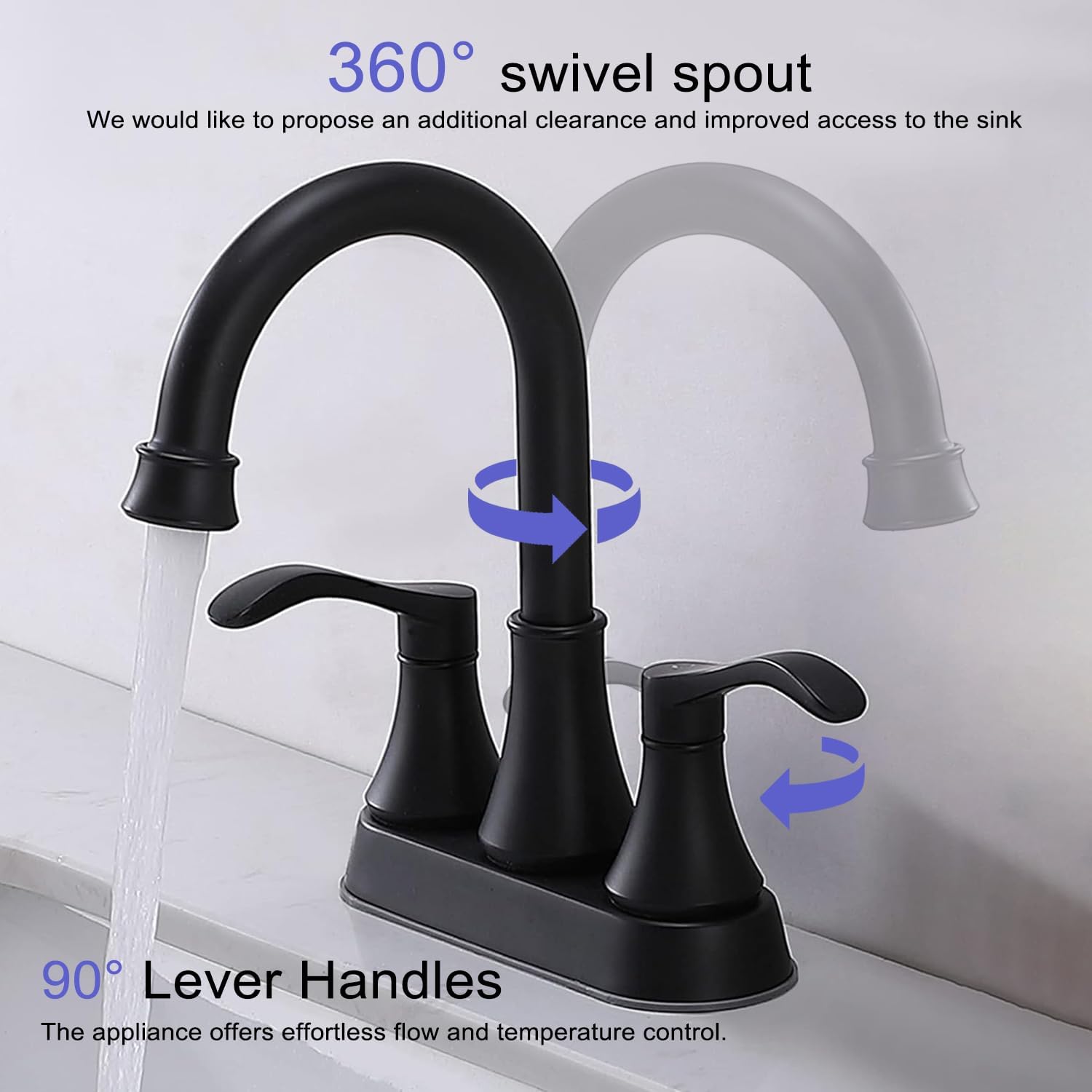 Bathroom Faucet,4 Inch Centerset 2 Handle High-Arc,Oil Rubbed Bronze