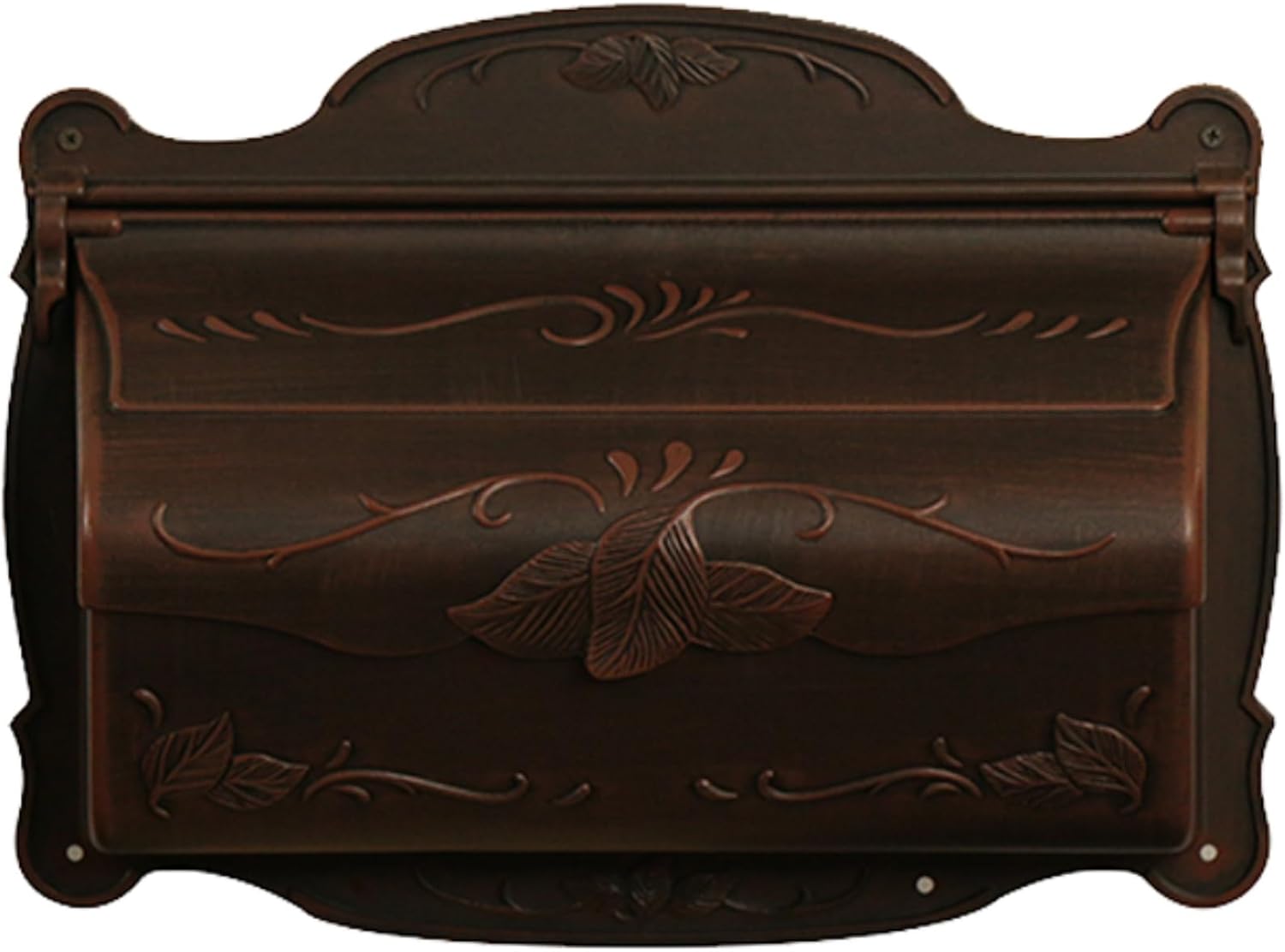 Special Lite Floral Horizontal Wall Mount Mailbox - Black Aluminum Mailbox for Wall Mount - SHF-1001-BLK