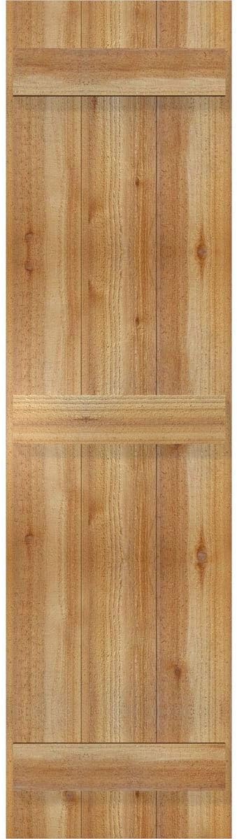 Ekena Millwork RBJ06S16X060RWR TimberCraft Three 5 3/8" Boards Joined Board-n-Batten, Rustic Wood Shutters (Per Pair), 16 1/8"W x 60"H