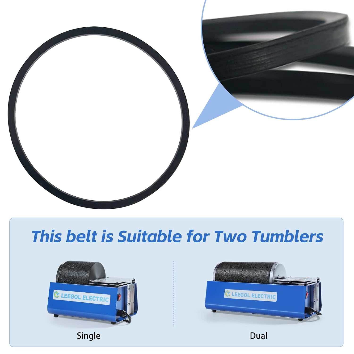 Leegol Electric Rock Tumbler Replacement Drive Belt 12 Pack Belt Size: Dia 32 x 5 mm