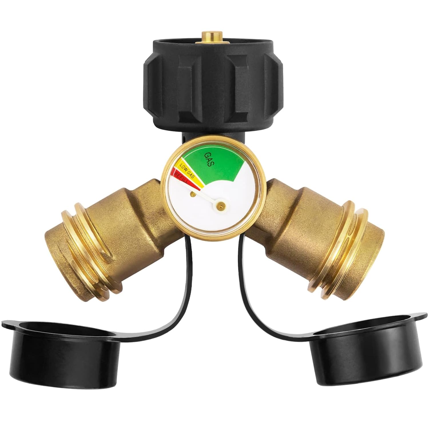 GASPRO Universal Propane Tank Gauge, Fits for 5-100lb Propane Tank Cylinder, Propane Adapter with POL Connection for RV, Camper, Gas Grill, Fire Pit