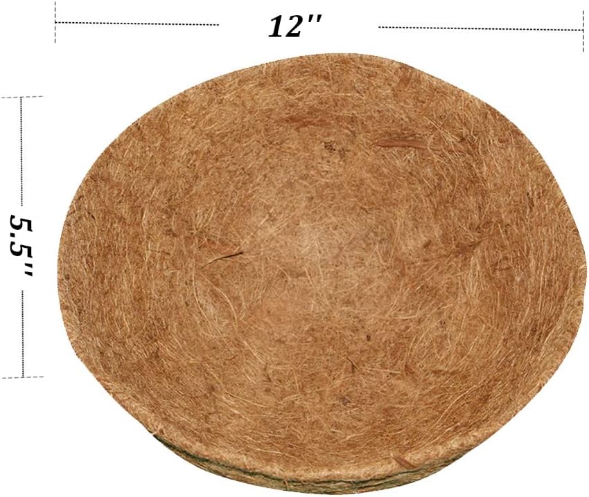16 Inch Coco Liner for Planters, 2PCS Round Replacement Plant Basket Liner, Coco Fiber for Hanging Basket