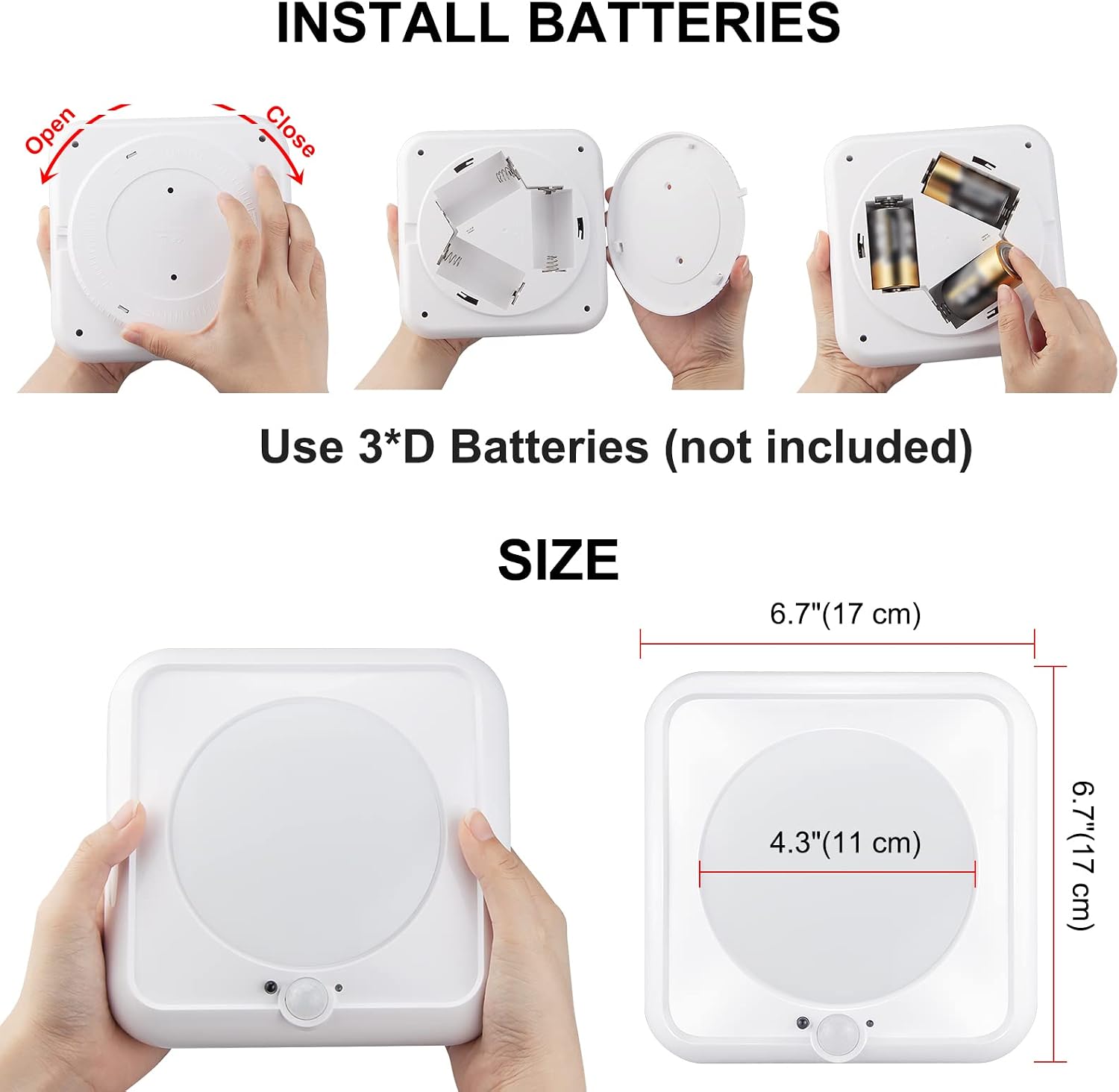 BIGMONAT Wireless Ceiling Light with Remote and Timer, Dimmable Motion Sensor Shower Light