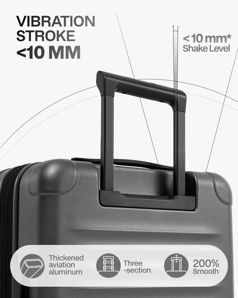 Coolife Expandable Luggage with TSA Lock Carry On Green | Front Pocket with Laptop Compartment,22x14x9 Airline Approved,Durable Hardshell Suitcases,Reinforced Bottom Groove