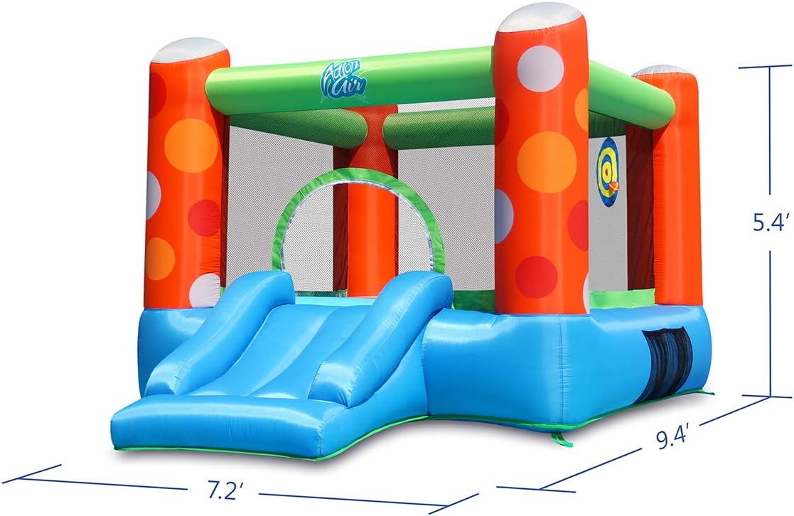 ACTION AIR Bounce House, Inflatable Bounce House with Air Blower, Bouncy Castle with Durable Sewn and Extra Thick, Family Backyard Jump House