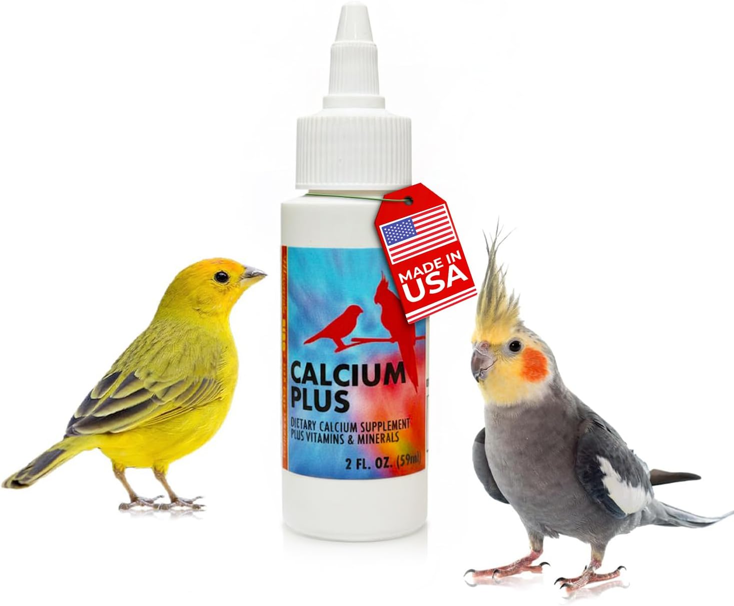 Calcium Plus Liquid for Birds – Calcium Supplement with Vitamins and Minerals for Strong Eggshells, Healthy Bones - Support Growth, Breeding, and Wellness for All Birds 4 Fl Oz | Calcium Supplement - Supports Healthy Growth, Bone Strength, Breeding, Brai…