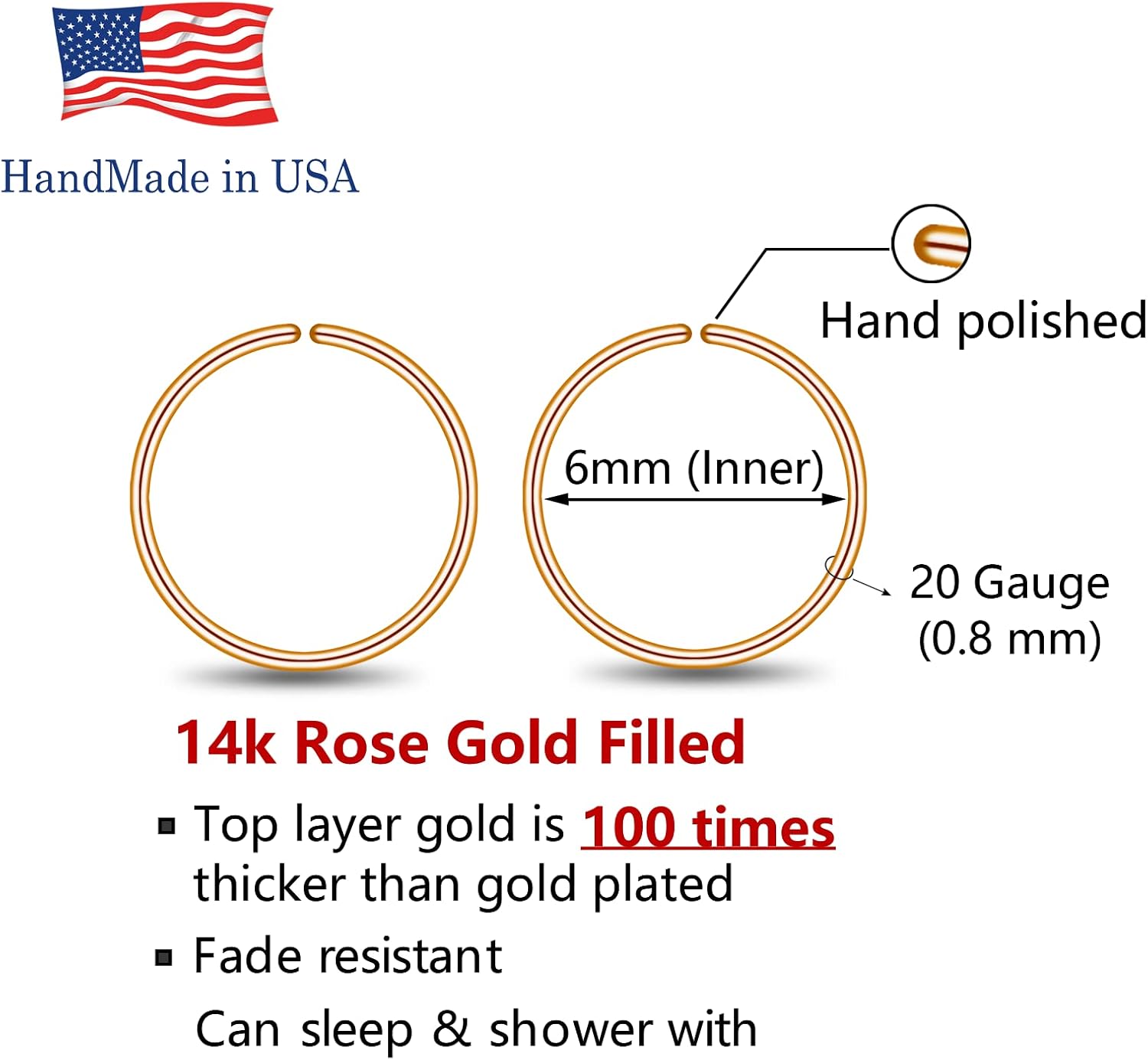 Small Gold or Sterling Silver Huggie Hoop Earrings for Women Cartilage Nose Helix Tragus