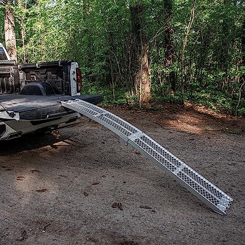 Single Folding XL Aluminum Truck, UTV/ATV, Motorcycle Loading Arch Ramp, 750lb Capacity