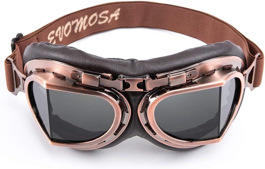 Motorcycle Goggles Anti Fog&Wind&Dust&Sand Aviator Pilot Motocross | Dirt Bike Atv Riding Goggles with Yellow Lens,Fit Over Glasses or Helmet