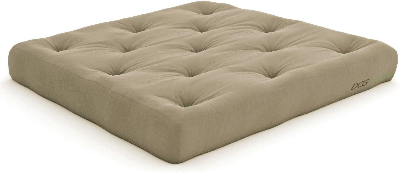Nirvana Futons Plush, Comfortable 8-Inch Full Futon Mattress, Microfiber Fudge - Made in USA
