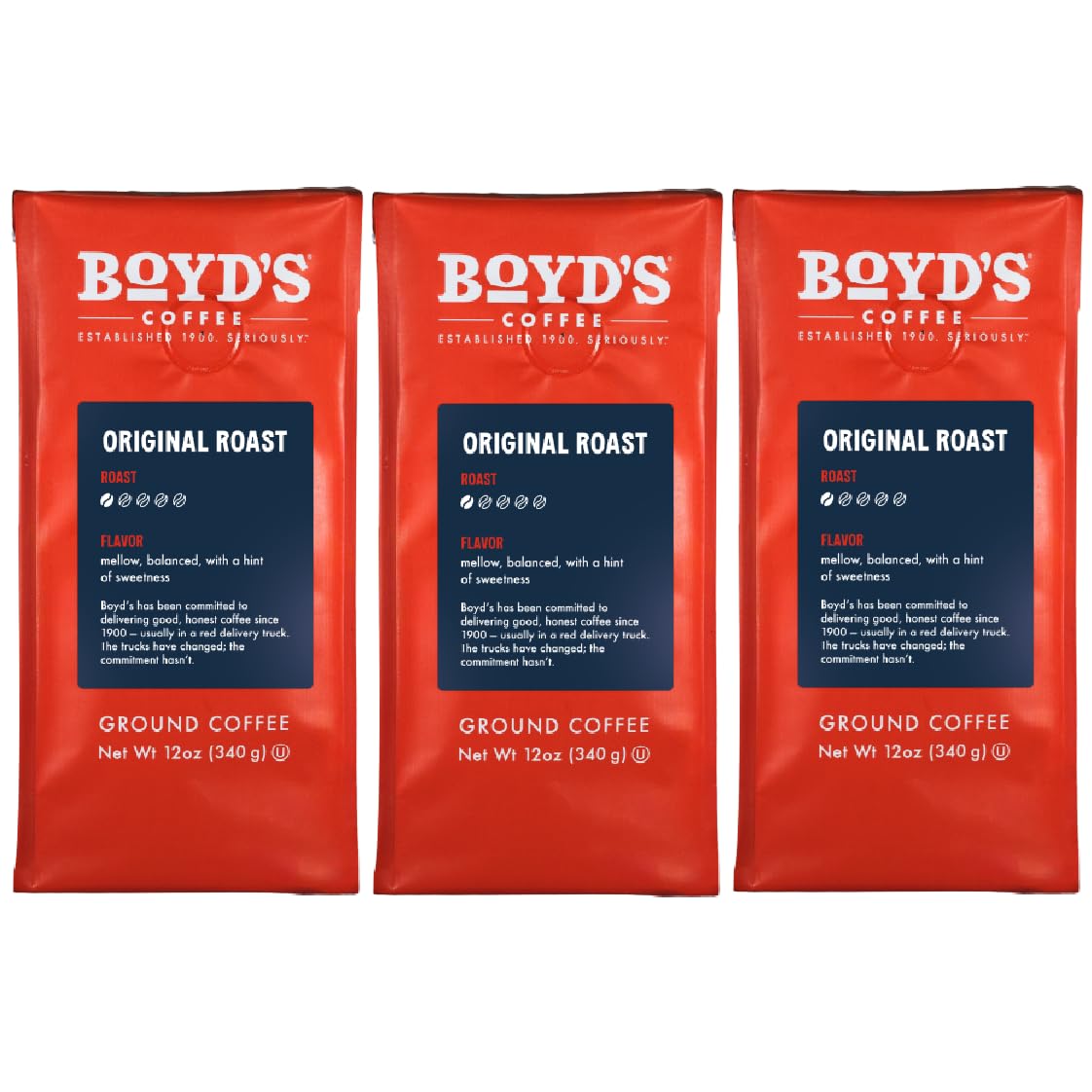 Boyd's French No. 6 Coffee - Ground Dark Roast - 12 Ounce (Pack of 6)