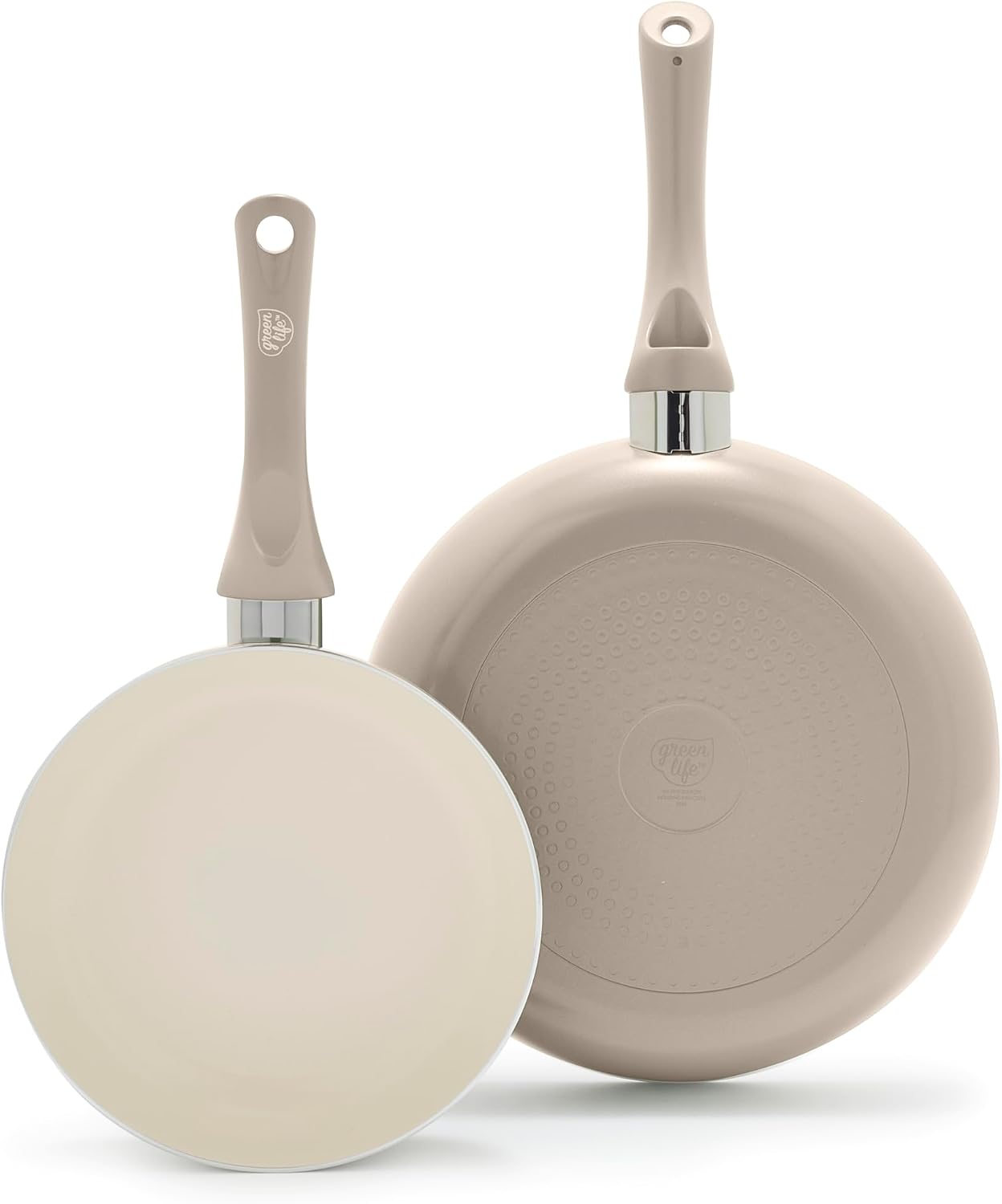 GreenLife 2 Piece (7” & 10”) Ceramic Nonstick Frying Pan Set, Turquoise | PFAS-Free Nonstick Coating, Family Skillet Set, Egg Pan, Omelet Pan, Stay-Cool Handles, Dishwasher & Oven Safe up to 350F