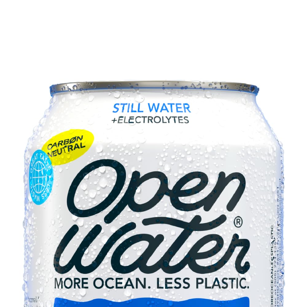 Open Water Still 12oz cans (2 cases, 24 cans) - Sustainable Aluminum Canned Still Water With Electrolytes - 7.0 pH Balanced BPA-Free Ultra-Purified Water