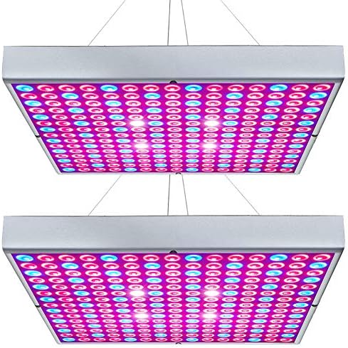 LED Grow Light 225 LEDs Plant Lights Red Blue White Panel Growing Lamps for Indoor Plants Seedling Vegetable and Flower (2 Pack)