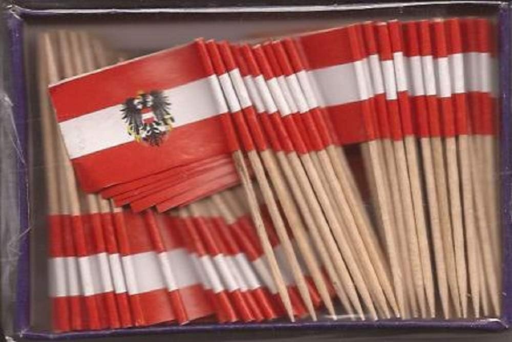 One Box of 100 Nicaragua Toothpick Flags, 100 Small Mini International Flag Cupcake Toothpicks or Cocktail Picks