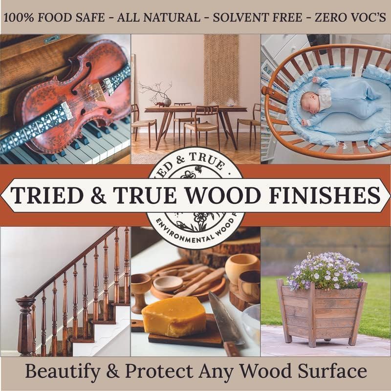 Tried & True Danish Oil, Pure Polymerized Linseed Oil Wood Finish, Pint | Ideal for Furniture, Rustic Pieces, & Priming Wood for Other Oil or Epoxy-Based Products, Food Safe, Simple, Fast Curing