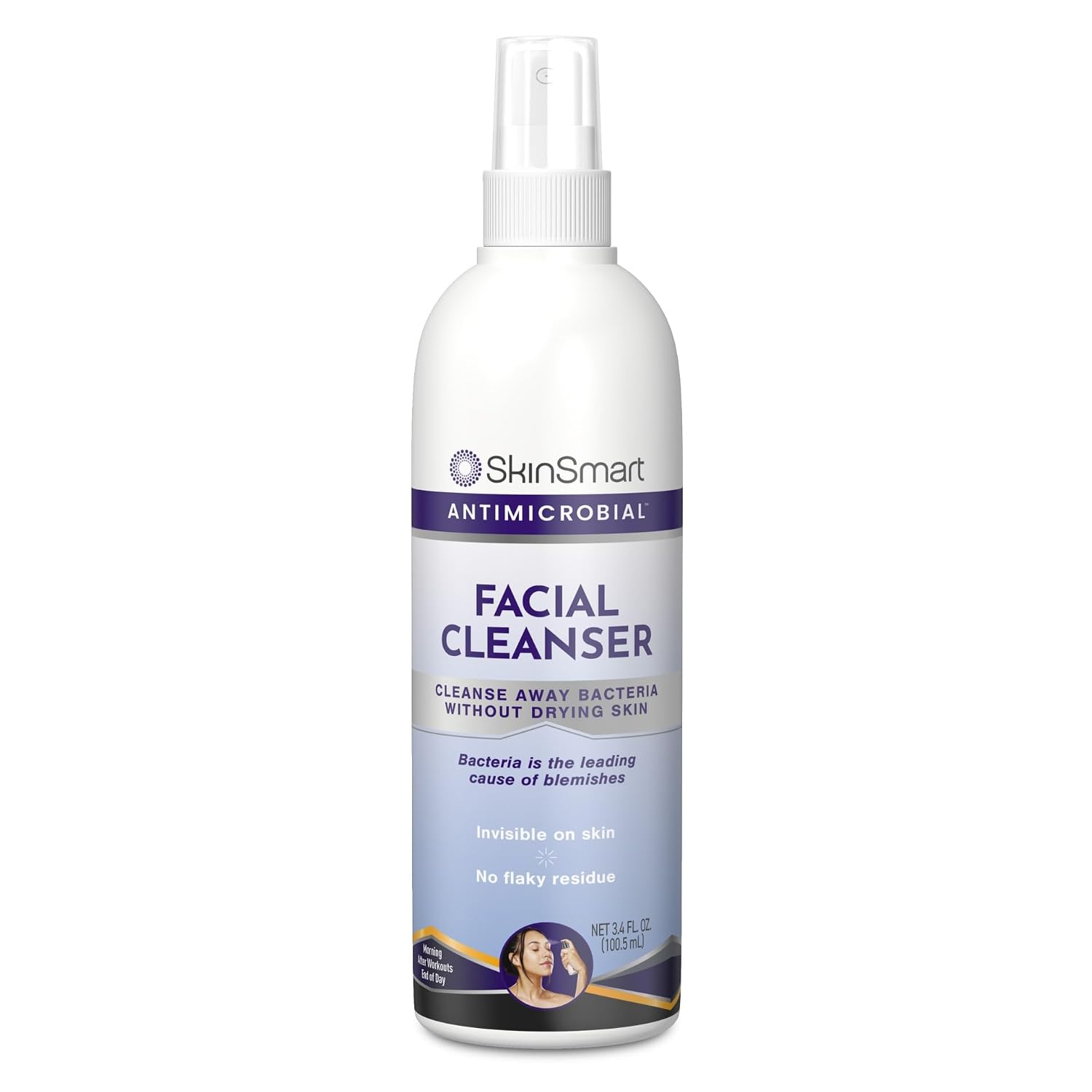 SkinSmart Antimicrobial Facial Cleanser for Breakouts and Blemishes, 8 oz