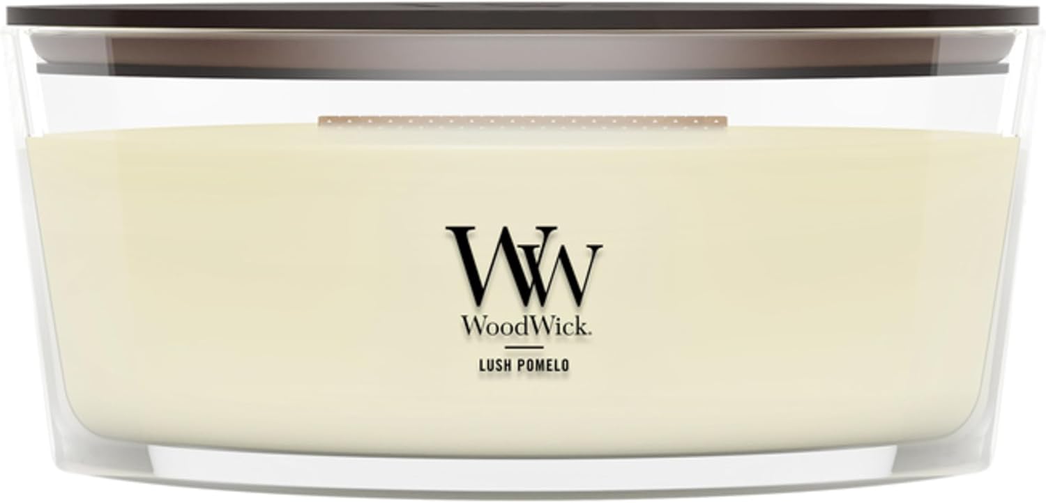WoodWick Lavender Spa Gifts for Women and Men, 9.7 oz Medium Hourglass Candle with Crackling Wick