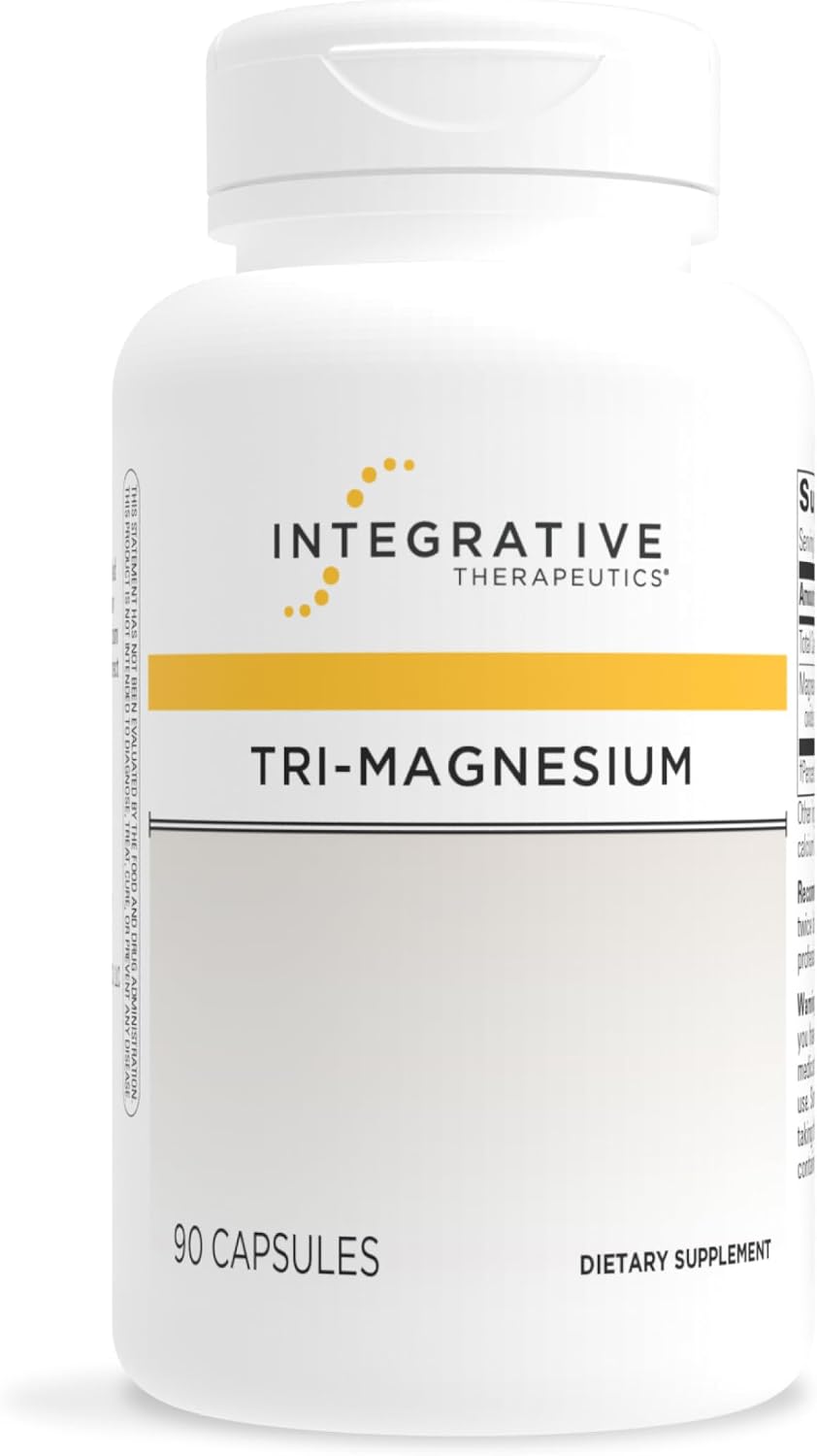 Integrative Therapeutics Tri-Magnesium - Supports Cellular Energy & Energy Metabolism* - Magnesium Supplement for Heart & Nerve Health Support* - Third-Party Tested - 90 Capsules (90 Servings)
