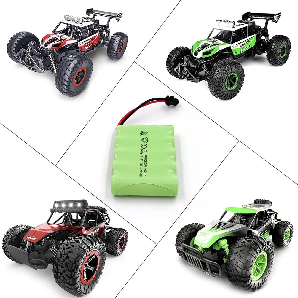 6V Battery Pack, 2400mAh Ninh Rechargeable AA Battery Pack, Come with Charge Cable, for RC Truck Cars Power Tools (SM Plug)