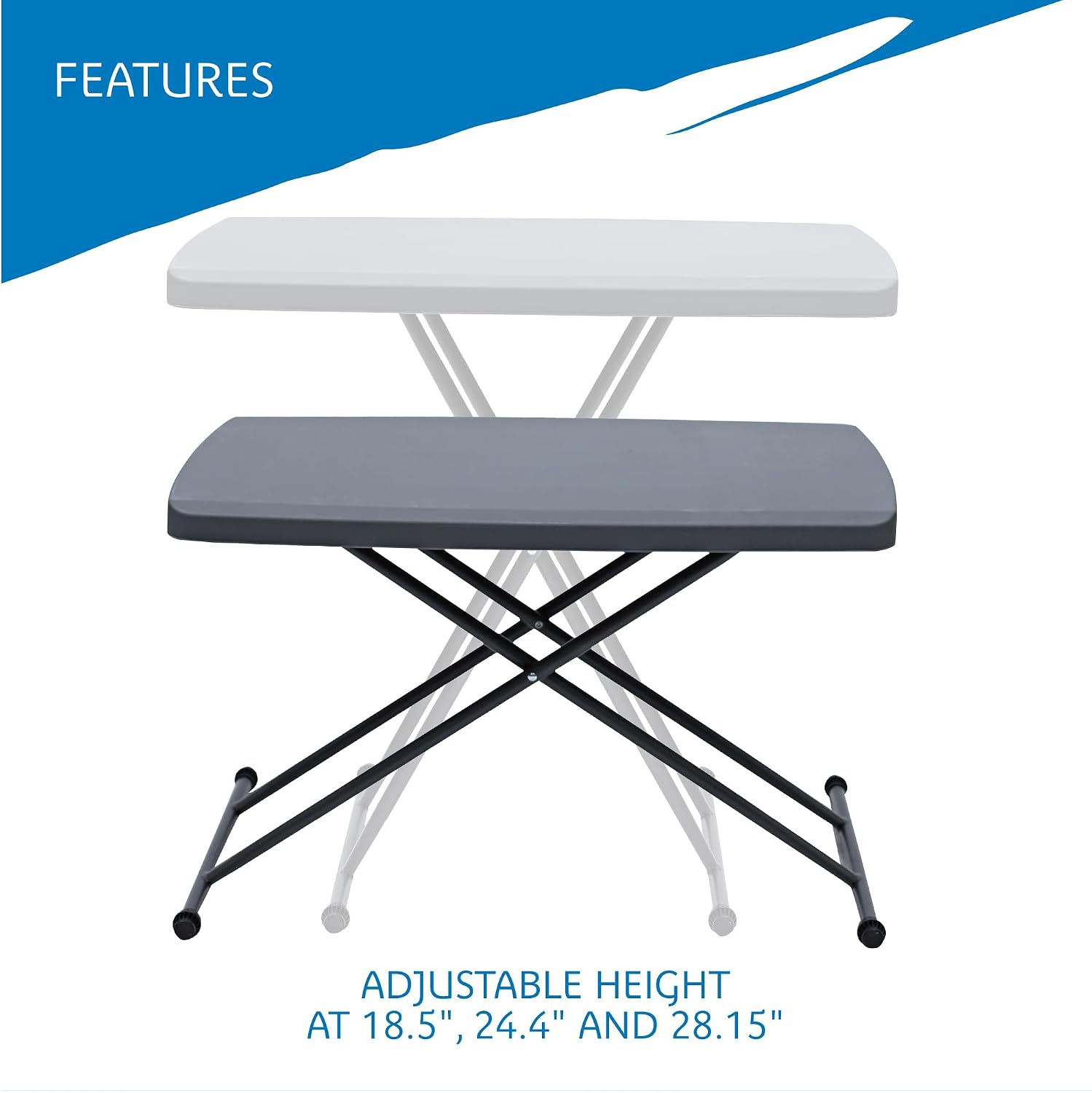Iceberg IndestrucTable Classic Personal Folding Table, Platinum, 30' x 20"