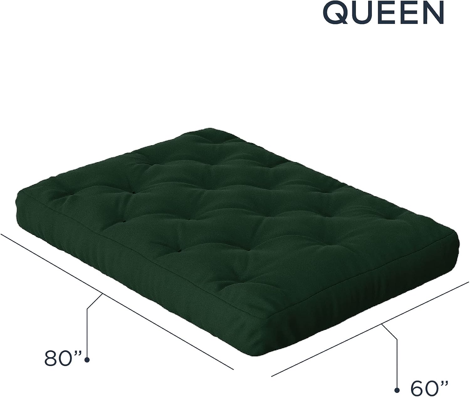 Royal Sleep Products by The Futon Factory 8 inch Memory Foam Futon Mattress - Khaki Cover - Queen Size - CertiPUR Certified Foams - Made in The USA (Frame Not Included)