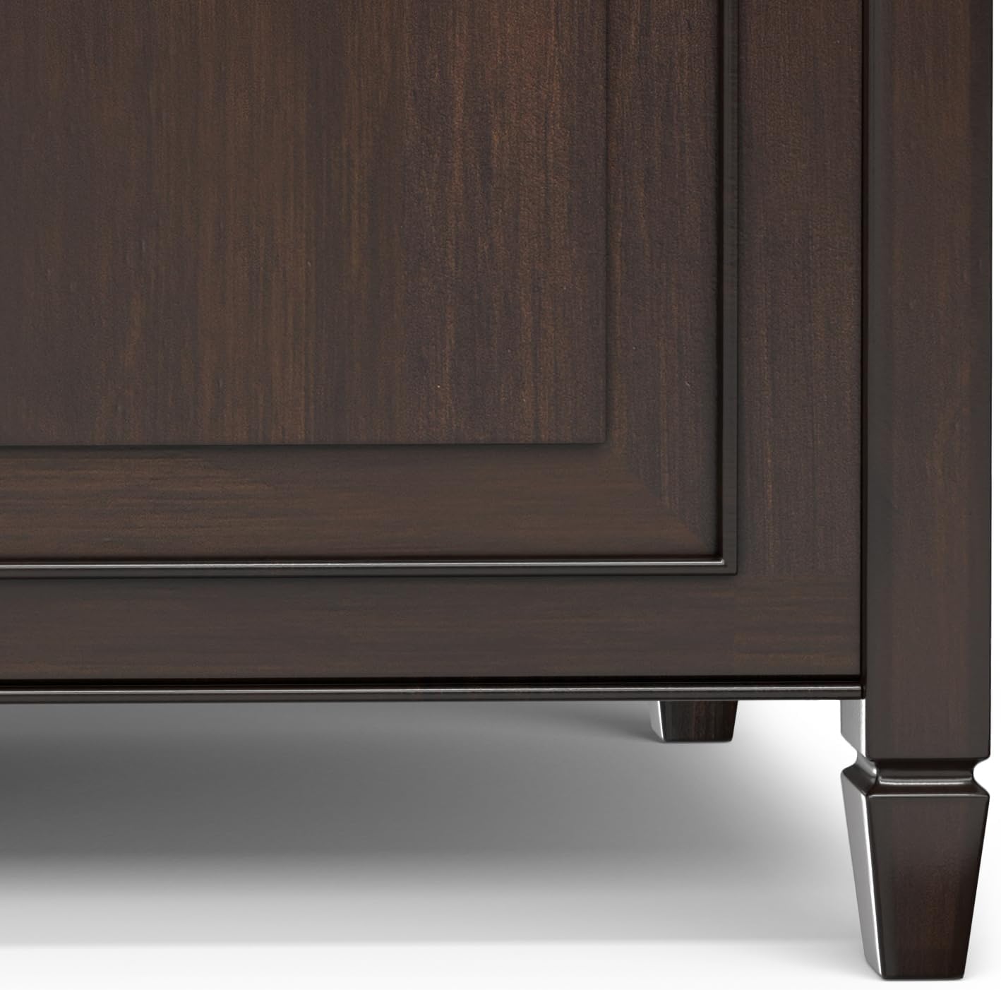 SIMPLIHOME Harvey 47" Wide Solid Mango Wood Bench in Natural | Traditional entryway bench in dark chestnut brown with a lift-up lid and 3 hidden compartments; shoe or hallway bench.