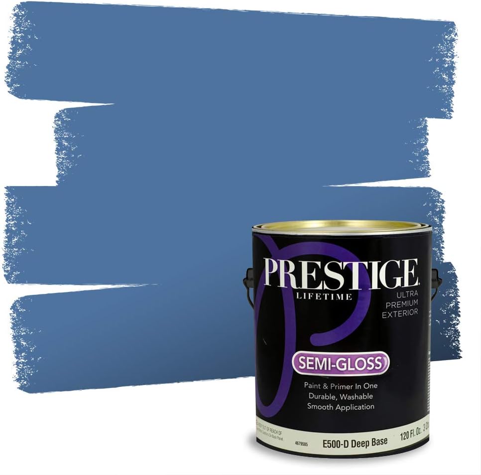 PRESTIGE Paints Exterior Paint and Primer In One, 1-Gallon, Semi-Gloss, Comparable Match of Sherwin Williams* Nifty Turquoise*