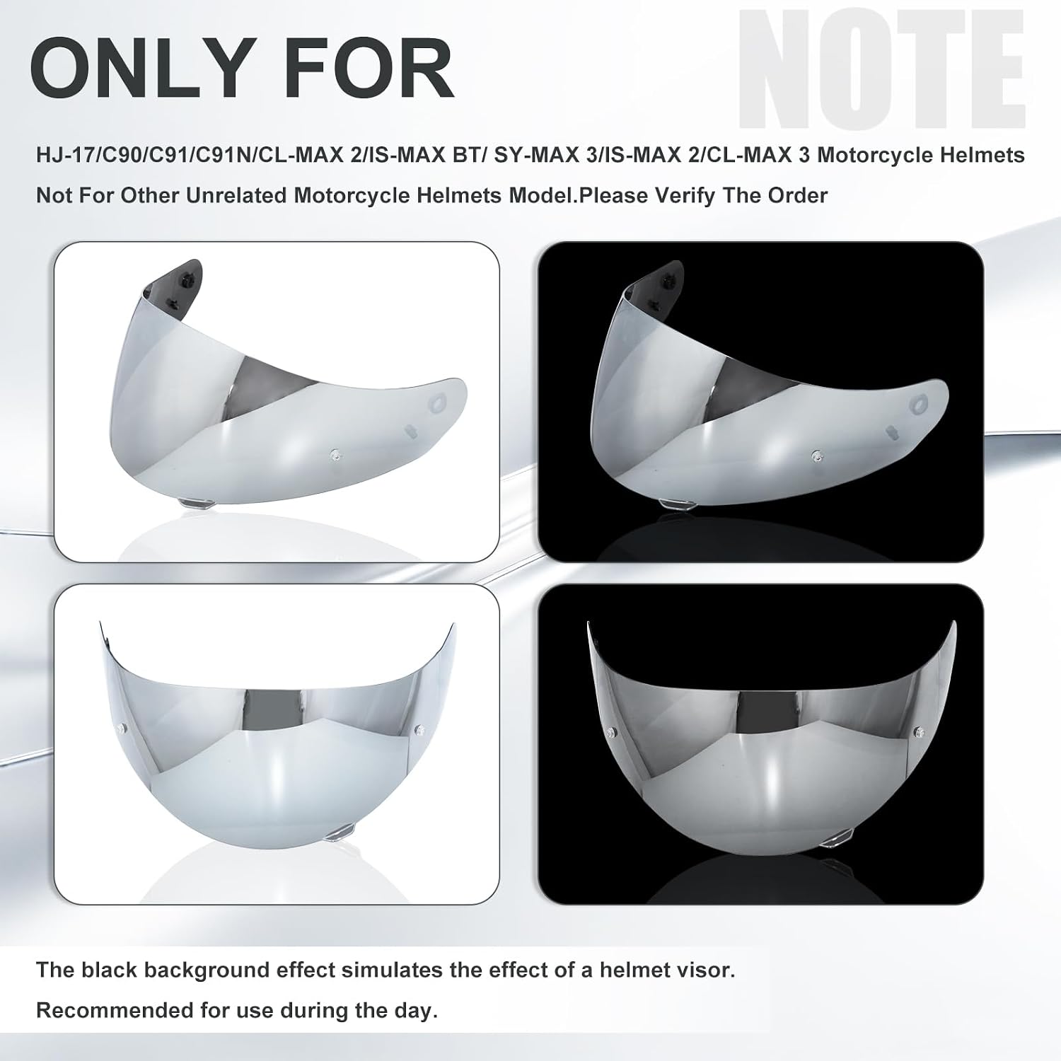 VCOROS C91 Helmet Shield for HJ-17 C90 C91N CL-MAX 2 IS-MAX BT SY-MAX 3 | UV400 Protection,Tinted Face Shield for HJ-17 C90 C91N CL-MAX 2 IS-MAX BT SY-MAX 3 IS-MAX 2 CL-MAX 3 Visor Replacement