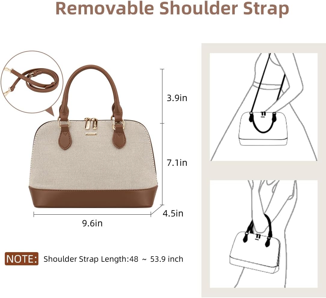LOVEVOOK Purse for Women, Crossbody Dome Satchel Handbag with Double Zip