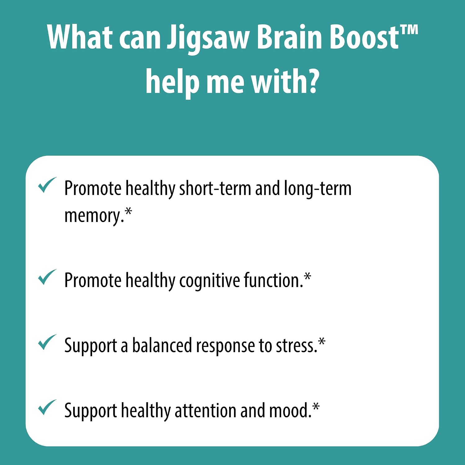Jigsaw Health Brain Boost | Supports Memory and Cognitive Function | Magnesium L-Threonate | 90 Capsules | 30 Servings
