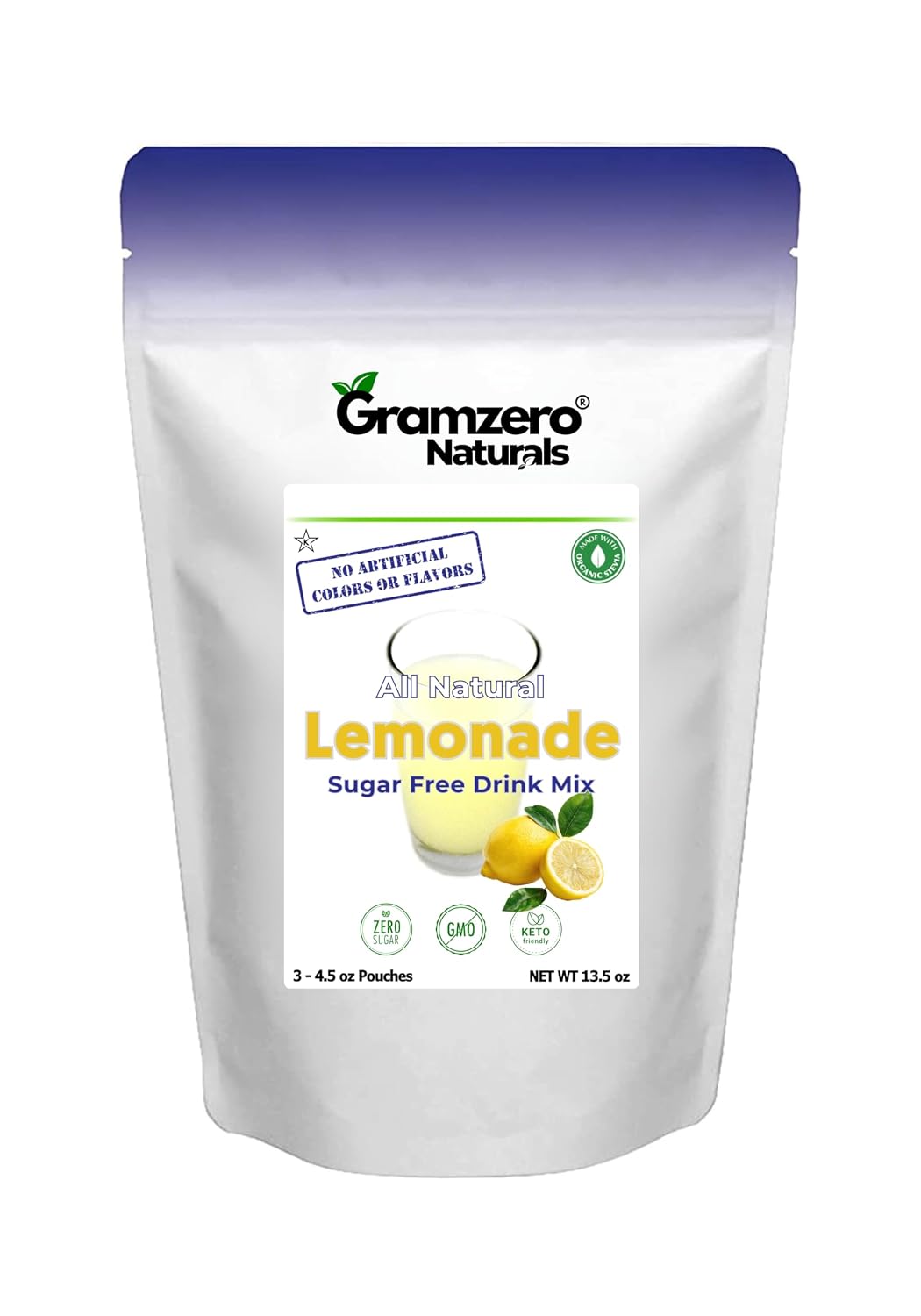 GramZero Raspberry Blush, Sugar Free Drink Mix, Pitcher Pack, Great For Nutrition Club Loaded Tea, Zero Calorie, Stevia Sweetened