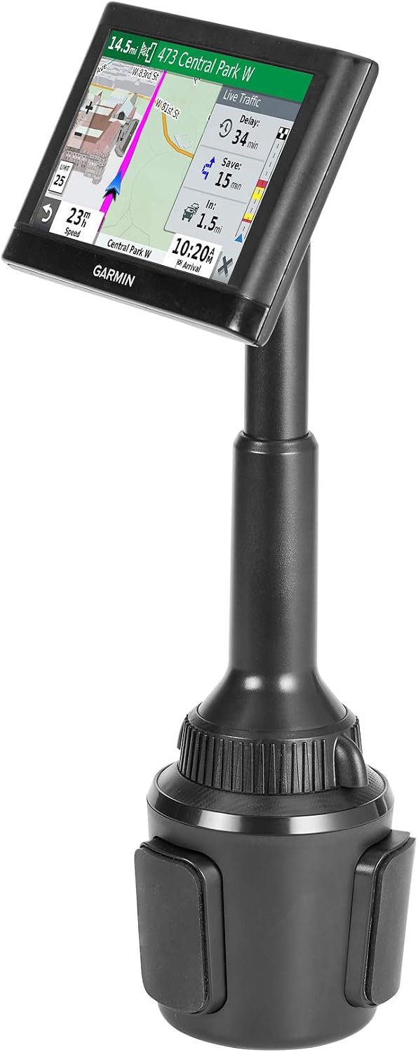 1Zero Solid GPS Cup Holder Mount for Garmin [Adjustable Arm]