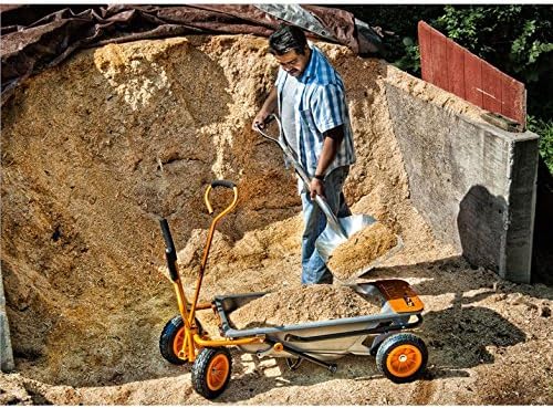 WORX Wheelbarrow Heavy Duty Dolly, 8-in-1 Aerocart Garden Cart, WG050 | lift 200 lbs like lifting 17 lbs; 8-in-1 versatility; smart 2-wheel design; heavy-duty durable construction