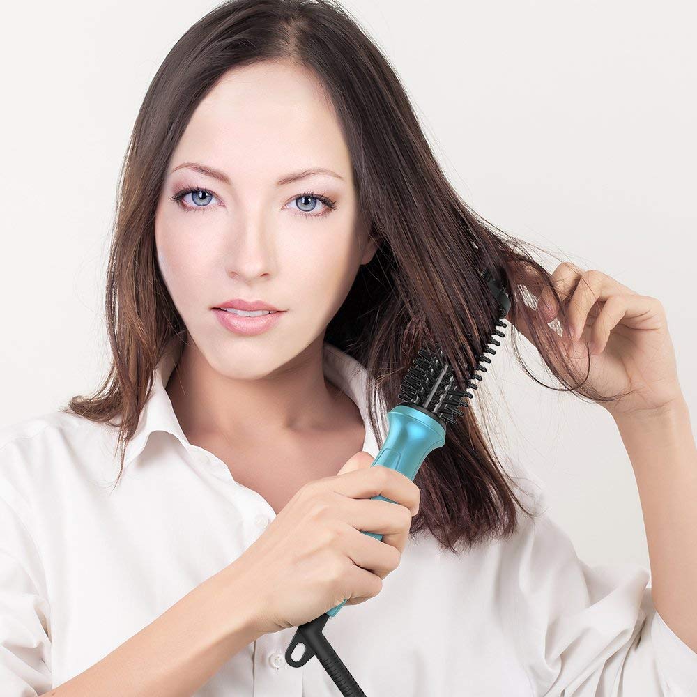 Mini Curling Iron Brush Phoebe 3/4" Hot Curler Brush Anti-Scald Bristles