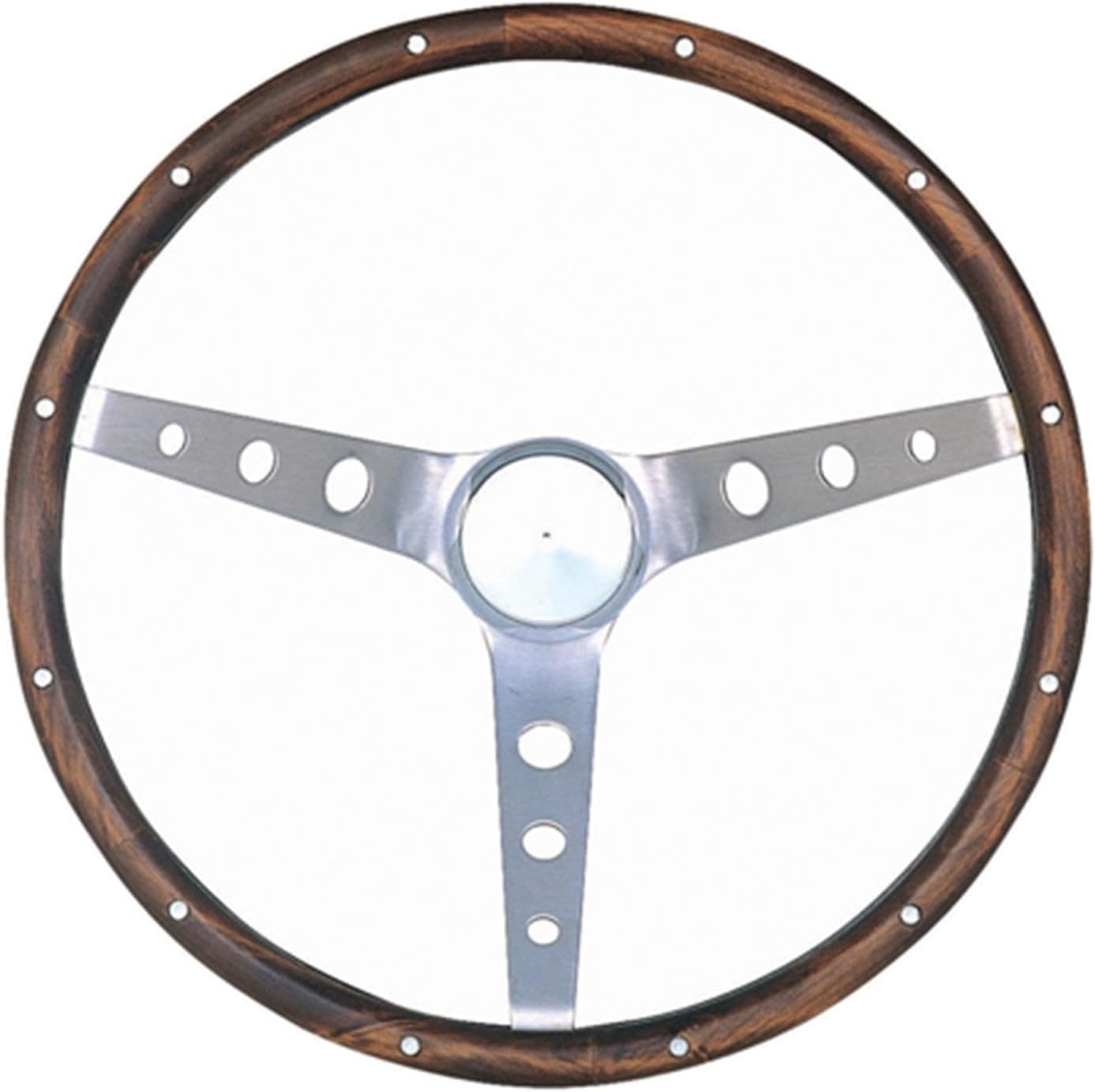 Grant 966-0 Classic Nostalgia Style Steering Wheel with Walnut Grip and Brushed Stainless Spokes