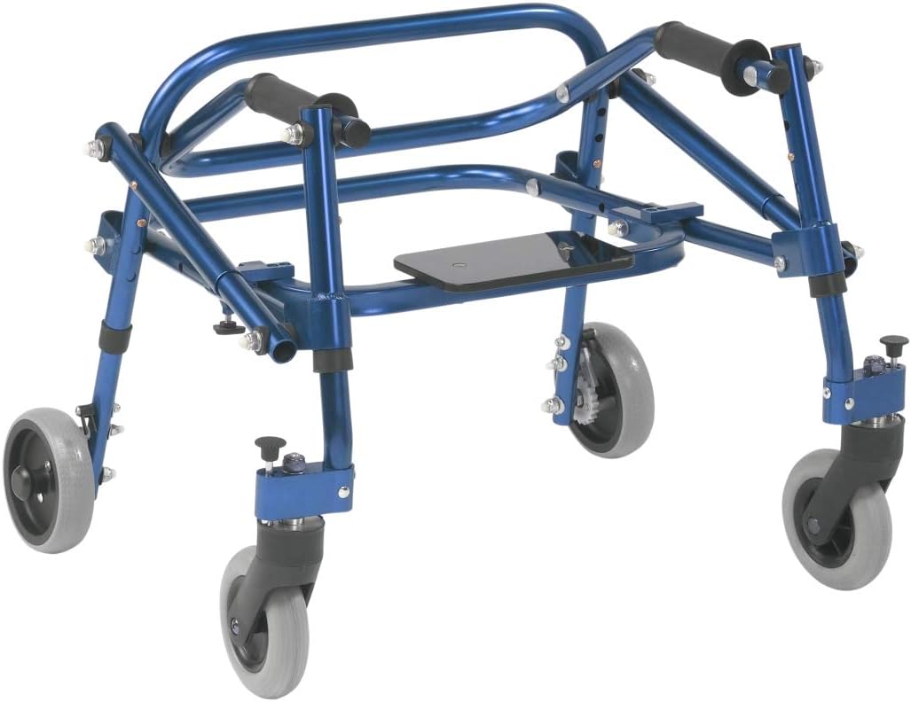 Inspired by Drive Nimbo 2G Posterior Walker with Seat, Wizard Purple, Small | Lightweight Posterior Walker with Padded Seat Lets Users Rest and Move Safely with Adjustable, Sturdy Support