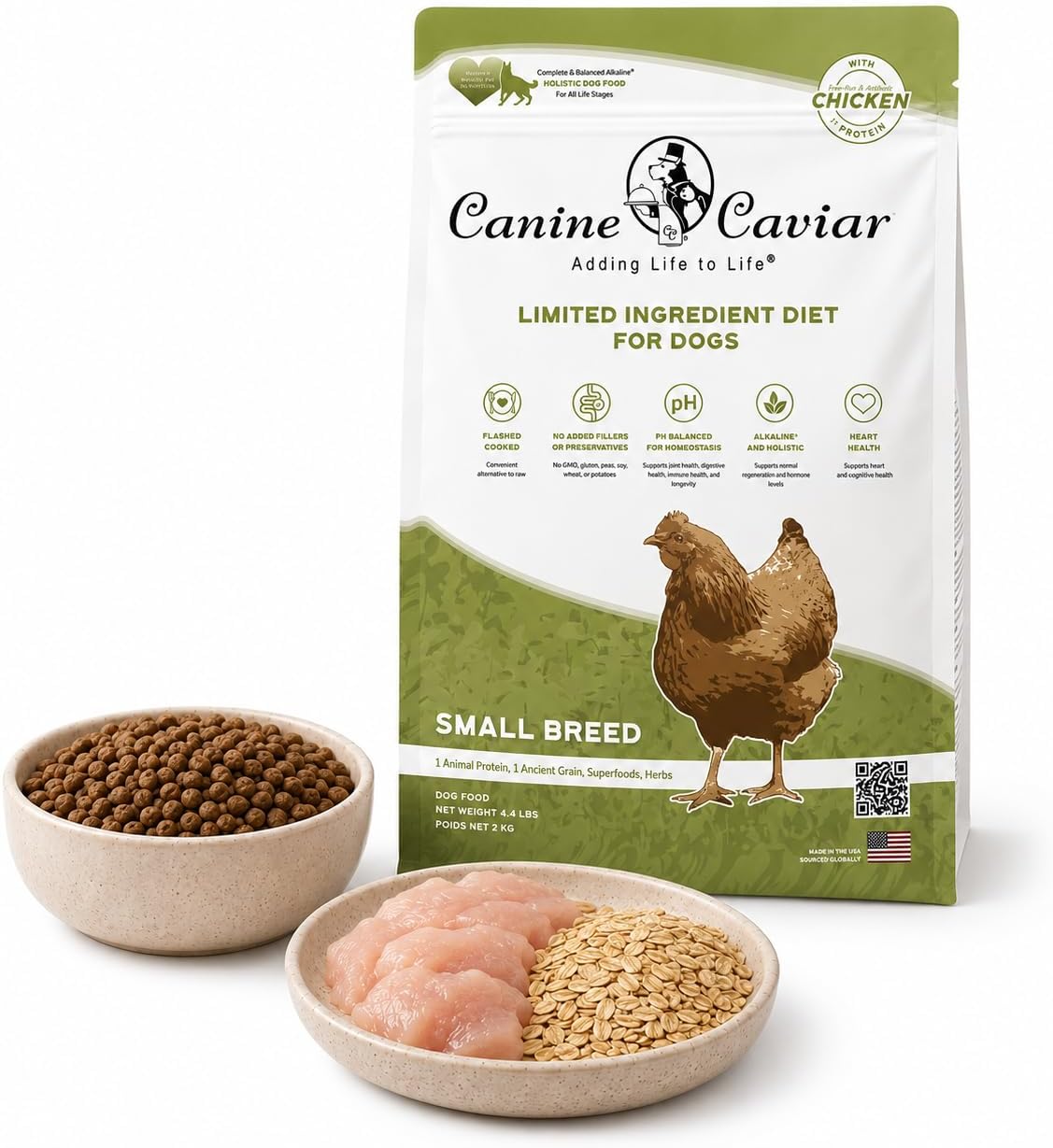 Canine Caviar - Open Range: Water Buffalo & Chickpea Alkaline Dry Dog Food, Limited Ingredients, Gluten-Free, Based on Science & Research, Veterinary Alternative Diet (22 Pound Bag)
