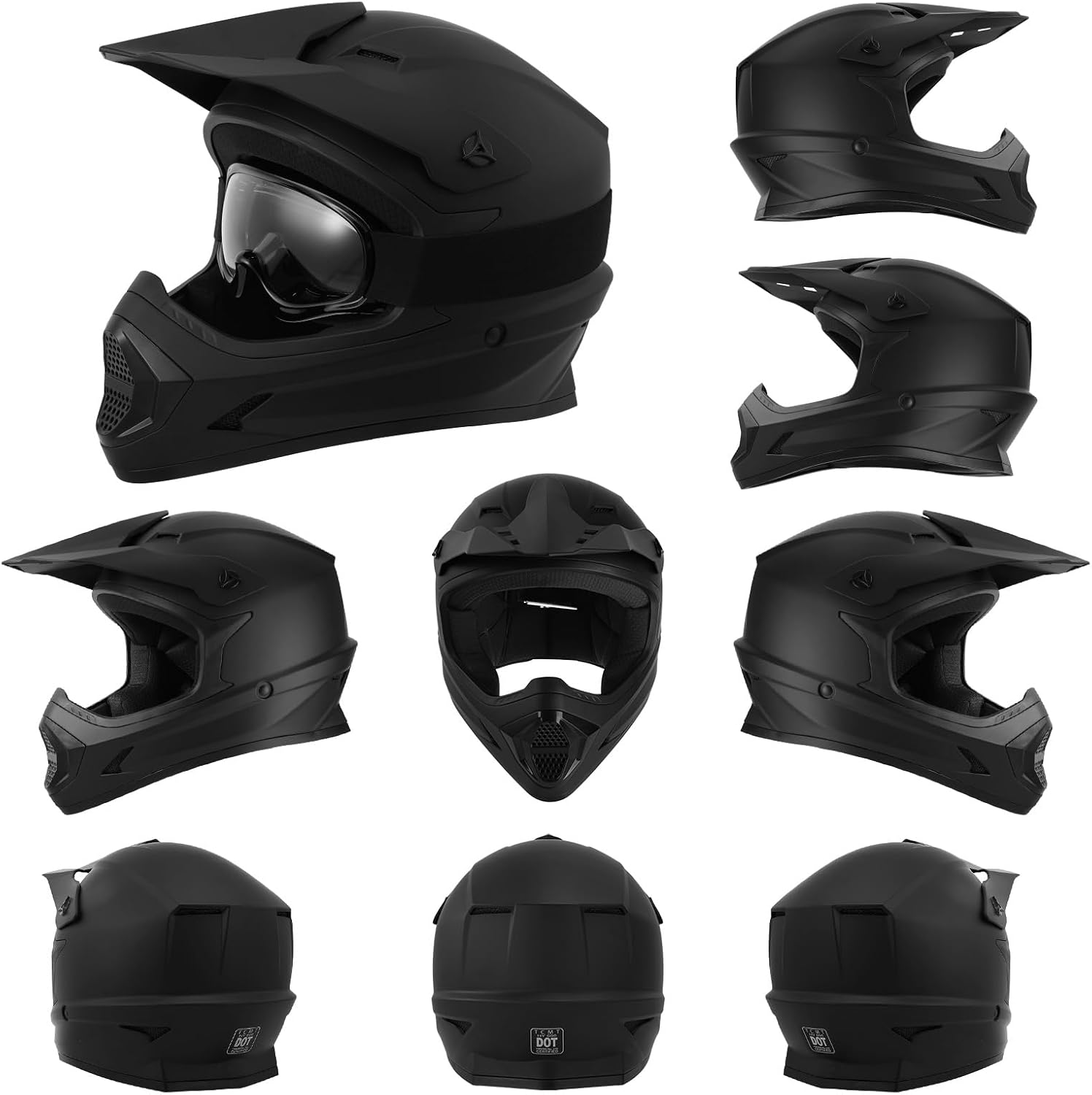 TCMT Youth Dirt Bike Helmet DOT Certified - Kids Full Face Motocross ATV Helmet with Goggles, Gloves and Helmet Bag for Off-Road, BMX, MX, Street Riding